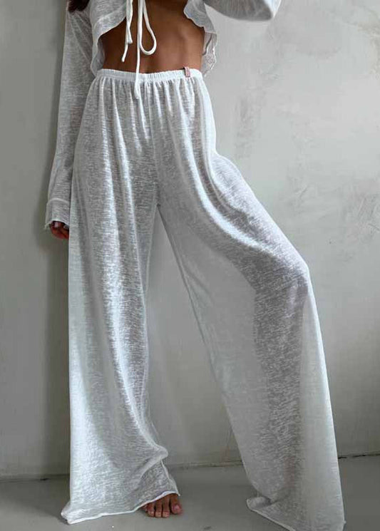 Lounge Set Ultra Light Fabric Cropped Tie Front
