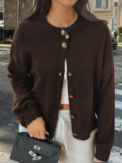Casual Button-Up Long Sleeve Cardigan Sweater