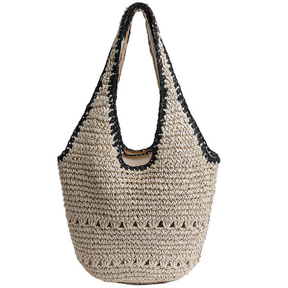 Women's Trendy Straw Shoulder Bag Casual Beach Tote