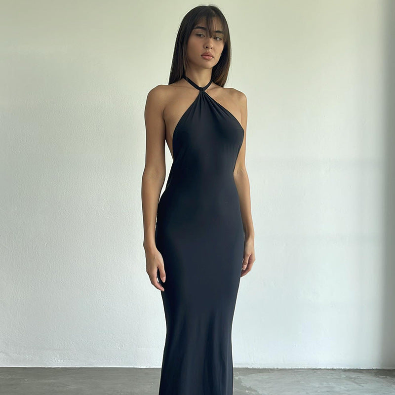 Sexy Backless Halter Maxi Dress Casual Chic for Women