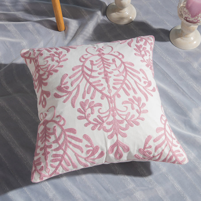 Towel Embroidered Cushion Cover Pillow Cover 45X45 Cotton Canvas Backrest Sofa Fresh Nordic Fashion