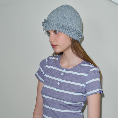Cute Bowknot Wool Blend Beanie for Women