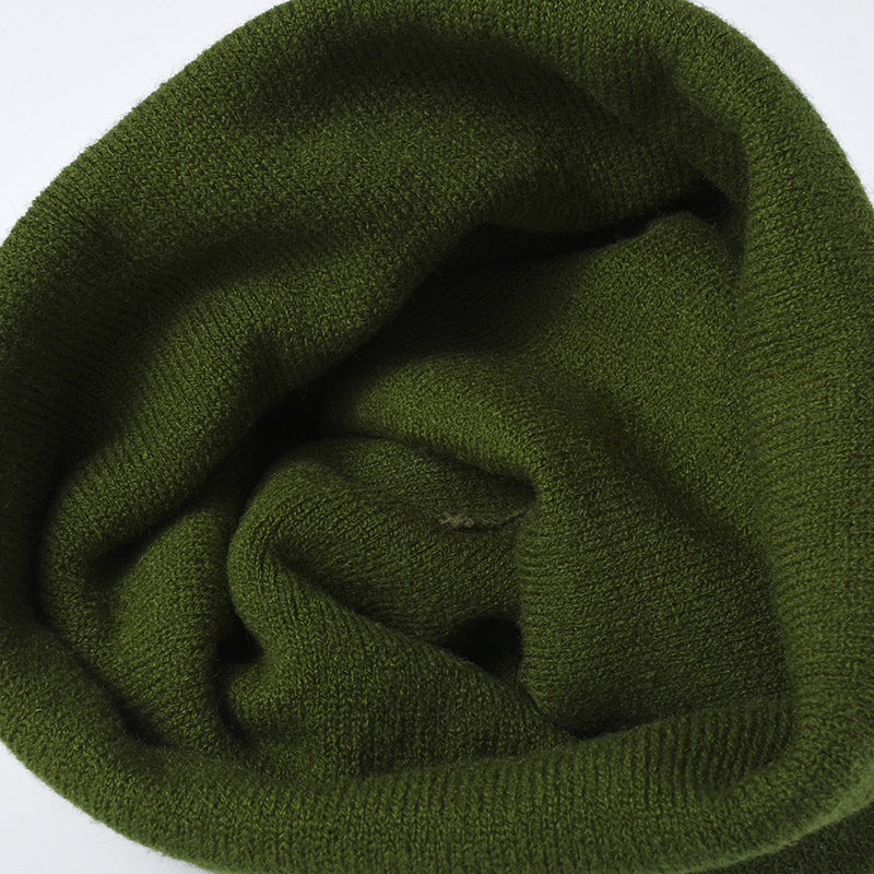 Soft Cuff Pom Pom Stripe Knit Beanie Hat