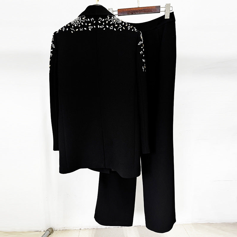 Beaded Embellished Blazer Pantsuit Set