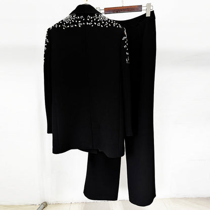 Beaded Embellished Blazer Pantsuit Set