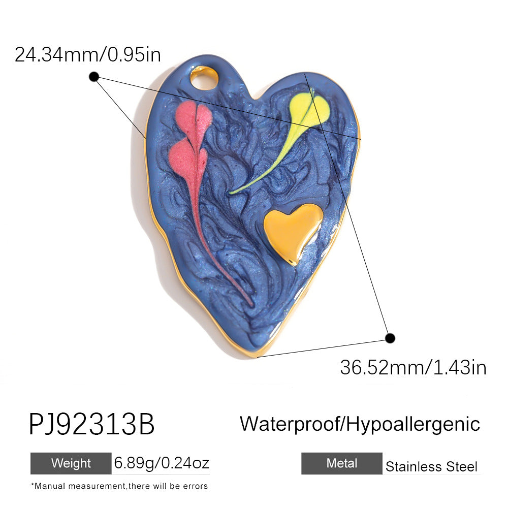 Stylish Ocean-Themed Stainless Steel DIY Pendant Heart Fish Charm
