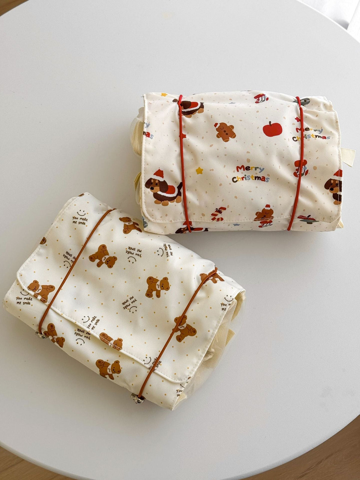 Cute Bear Makeup Bag Portable Large Capacity Travel Organizer