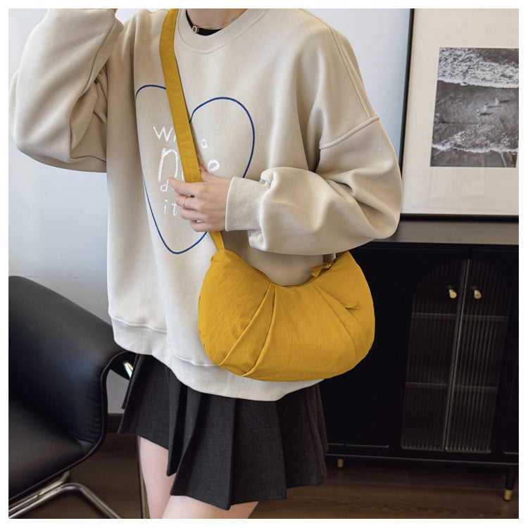 Minimalist Solid Color Dumpling Underarm Bag