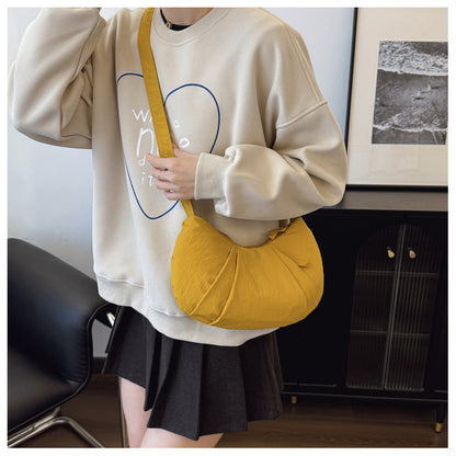 Minimalist Solid Color Dumpling Underarm Bag