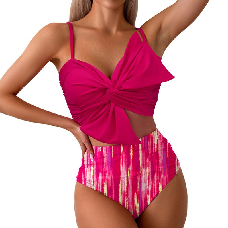 New High-Waisted Bikini Swimsuit With Removable Pads