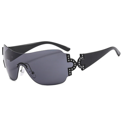 Y2K Style Oversized Rhinestone Sunglasses Trendy Fashion Eyewear