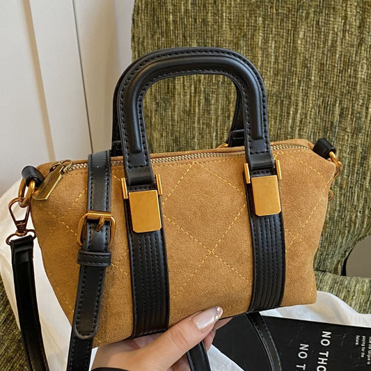 Retro Suede Handbag for Women Stylish Casual Tote Bag