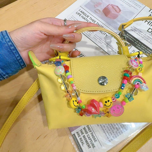 Minimalist Colorful Smile Beaded Bag Charm