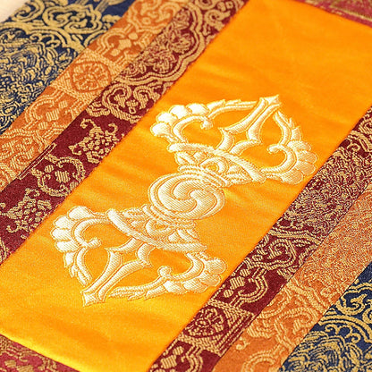 Ethnic Style Ornament King Kong Bell Pestle Cushion Auspicious Pattern Embroidery Tibetan Double-Layer Home Craft Cloth Mat