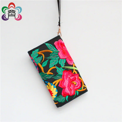 Ethnic Embroidery Bag Ladies Embroidery Coin Purse Hand Shoulder Dual-Purpose Leisure Bag