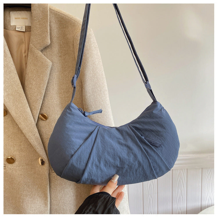 Minimalist Solid Color Dumpling Underarm Bag