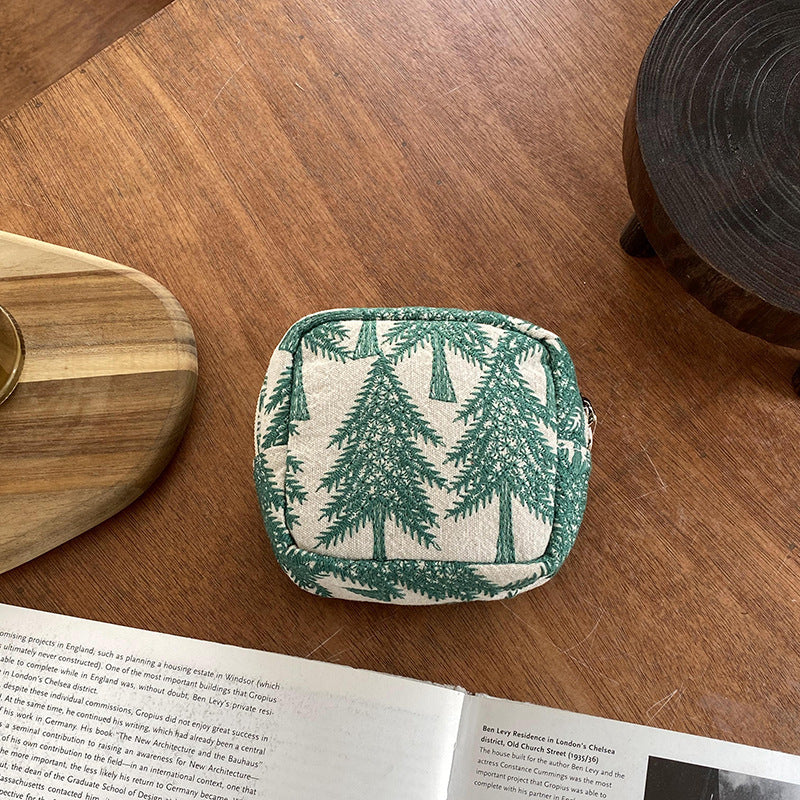 Mini Tree Embroidered Card Cases Wallets