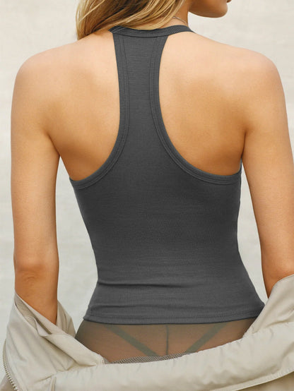 Sexy Halter Neck Top for Women - Slim Fit Knit Tank