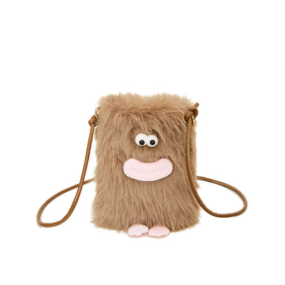 Trendy Plush Cartoon Mini Crossbody Phone Bag
