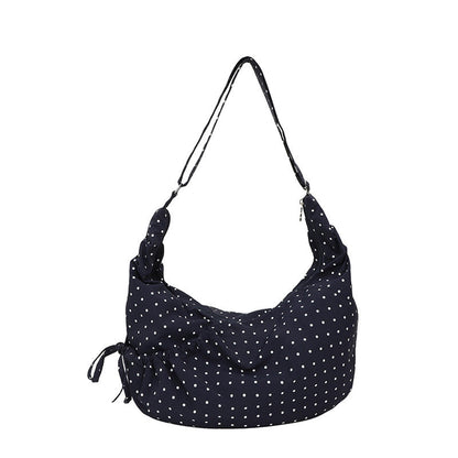 Casual Dotted Doughnut Bag Soft Canvas Shoulder Bag