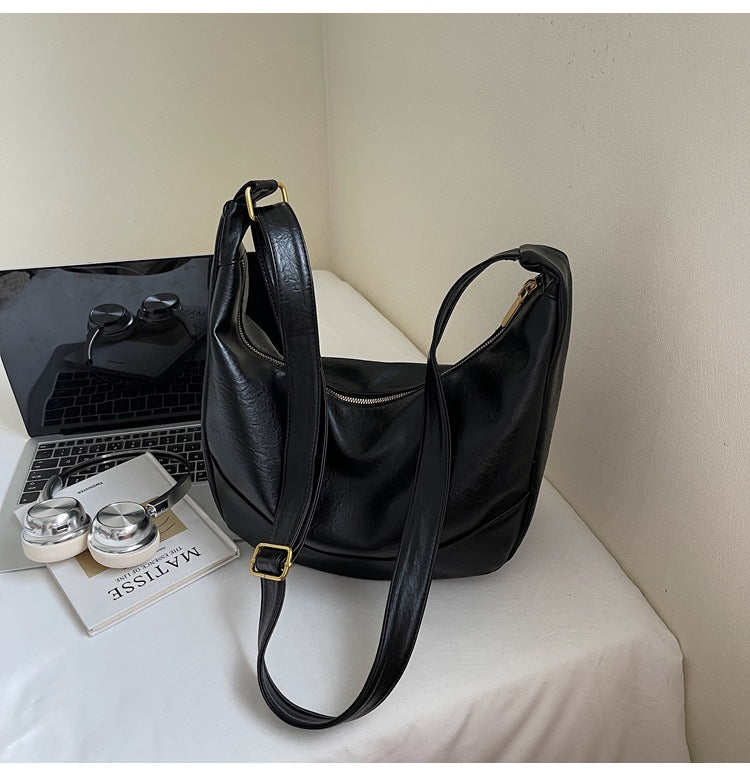 Large Capacity Women's Tote Bag Stylish Soft PU Handbag