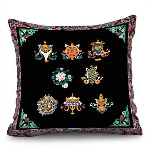 Tibetan Ethnic Style Thangka Cushion Pillow