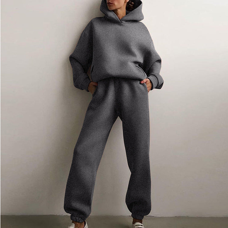 Hooded Sweatshirt And Long Pants Set Casual All-Season Outfit