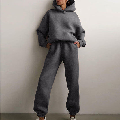 Hooded Sweatshirt And Long Pants Set Casual All-Season Outfit