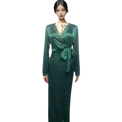 Elegant Mermaid Midi Dress With Off-Shoulder Design