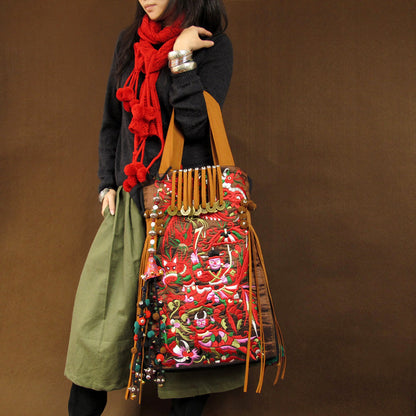 Original Ethnic Style Retro Tibetan Style Embroidery Women'S Bag Shoulder Bag Travel Bag Large Capacity Canvas Bag