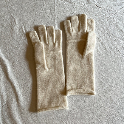 Solid Color Long Wool Knit Gloves
