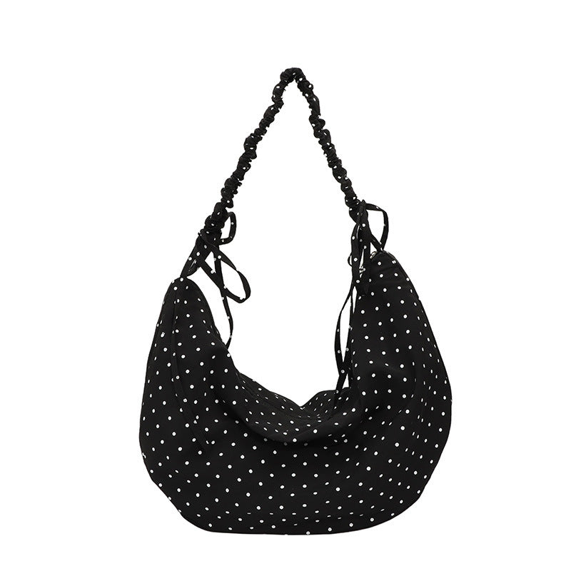 Casual Dotted Doughnut Bag Soft Canvas Shoulder Bag