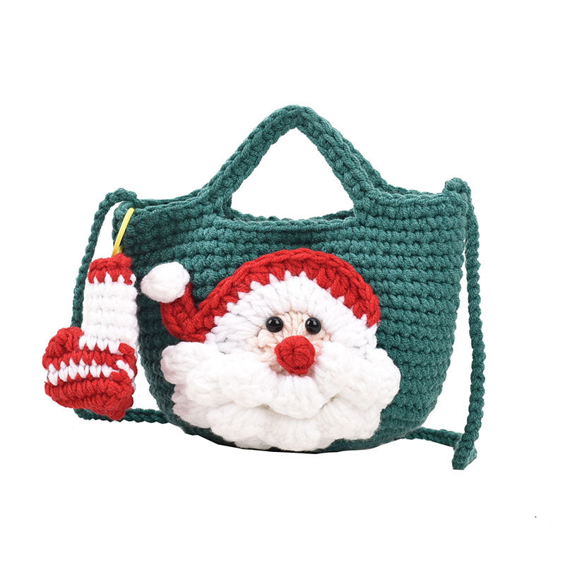Trendy Santa Claus Crochet Christmas Shoulder Bag