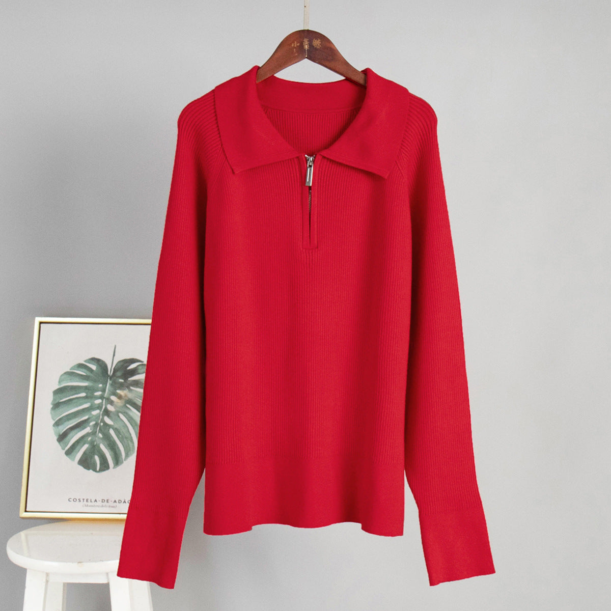 Trendy Casual Polo Neck Knitted Sweater