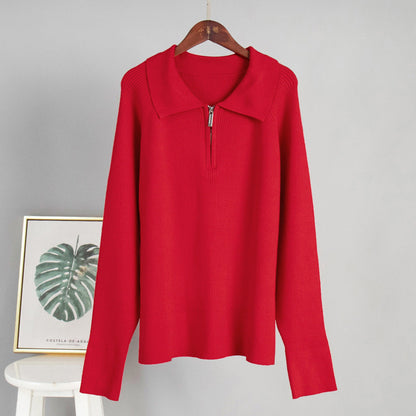Trendy Casual Polo Neck Knitted Sweater