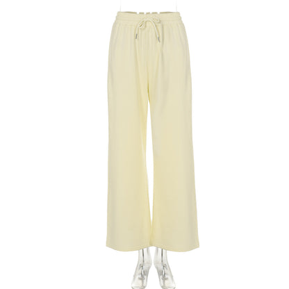 French Casual Loose Fit Drawstring Pants