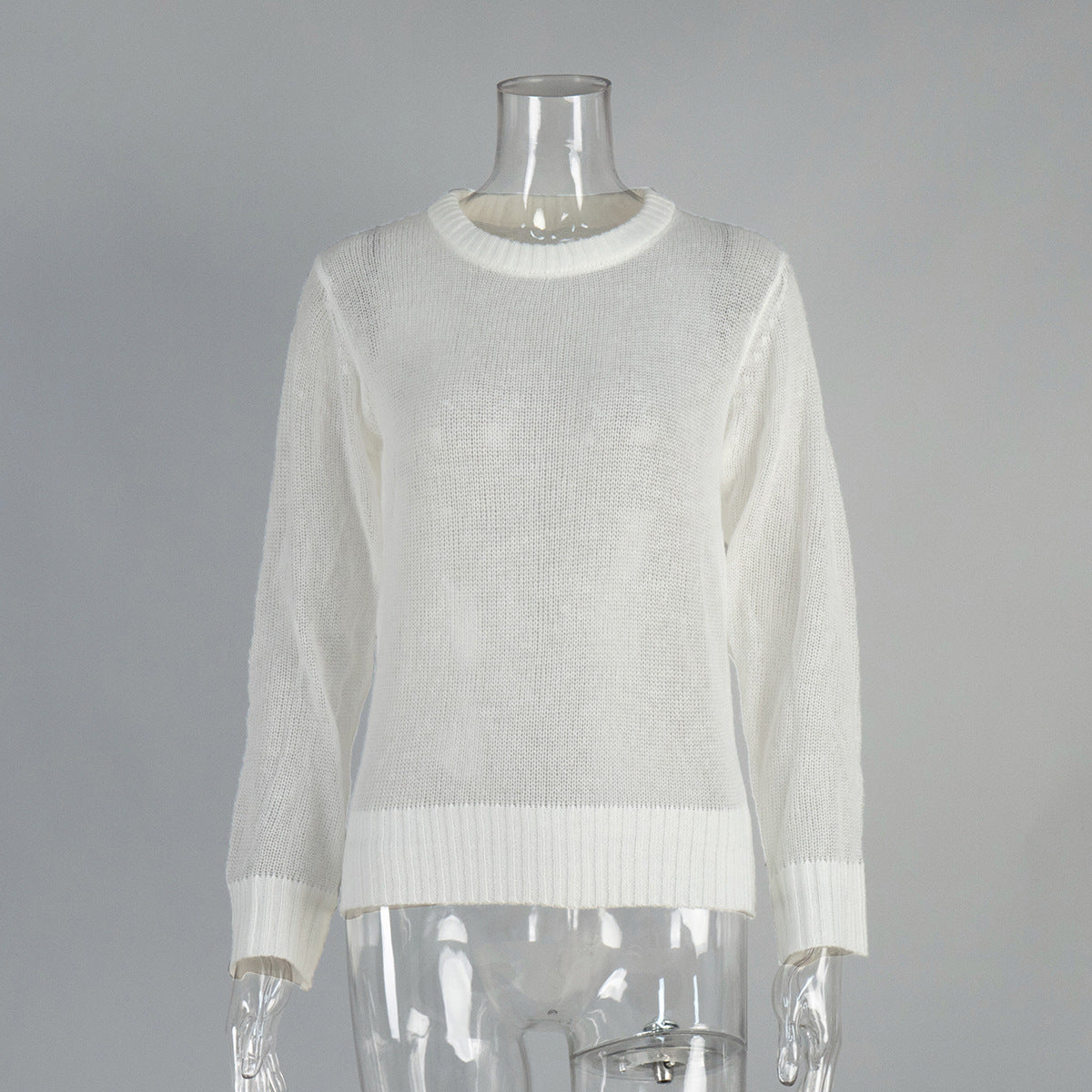 Comfortable Knit Sweater with Round Neck for Women