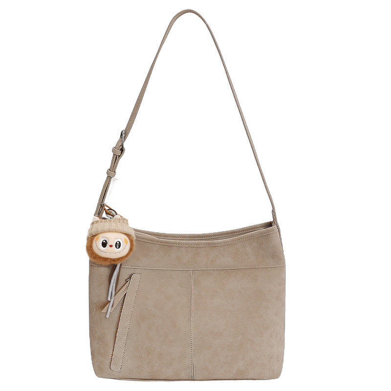 Vintage Style Casual Tote Bag Large Capacity PU Shoulder Bag