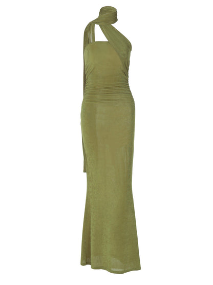 Sleeveless Bodycon Maxi Dress with Ribbons