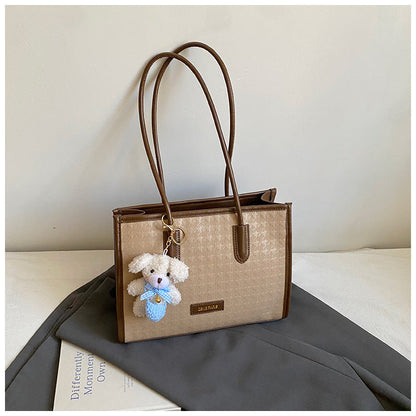 Large Capacity Houndstooth Tote Bag For Women Casual Stylish
