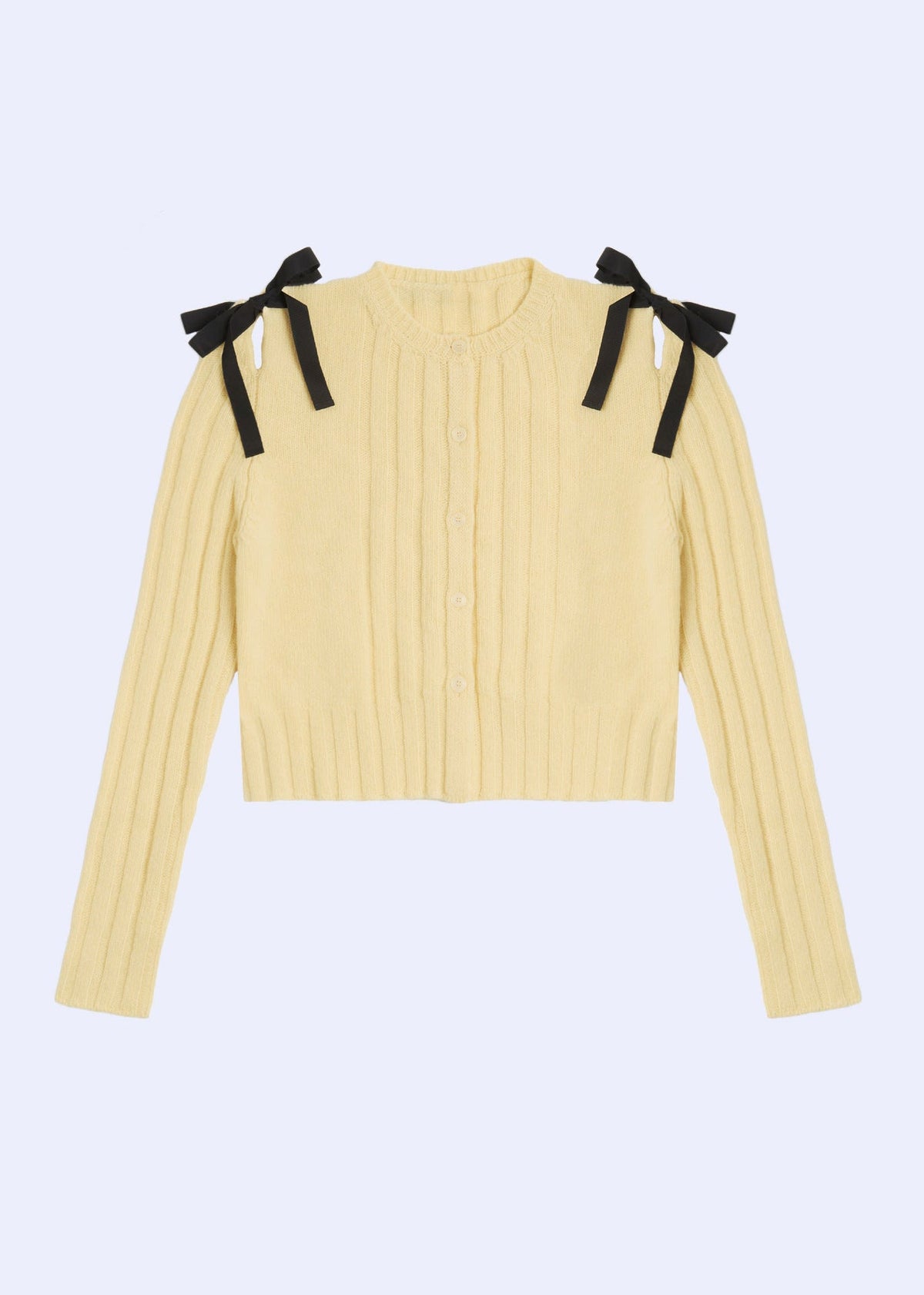 Simple Solid Color Bow Knot Knit Sweater