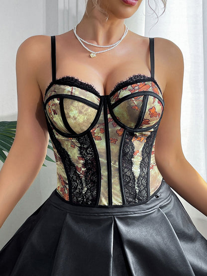 Sleeveless Sexy Lace-Up Crop Top With Underwire