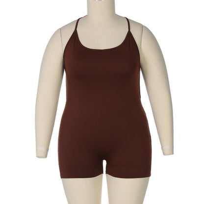 Trendy Plus Size Sleeveless Backless Jumpsuit Casual Chic