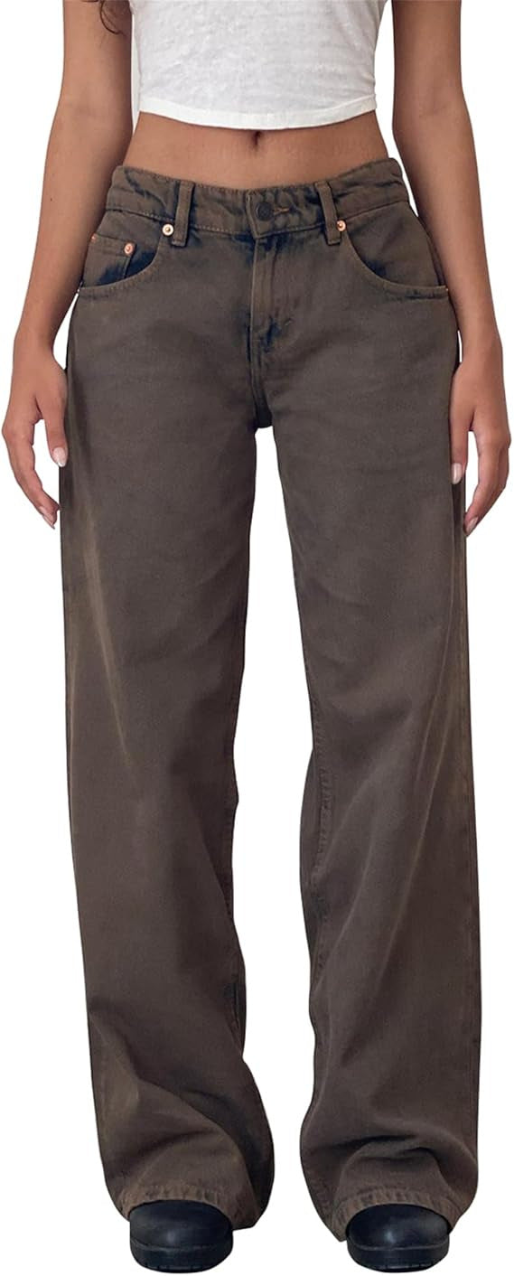 Vintage Low Rise Wide Leg Denim Jeans