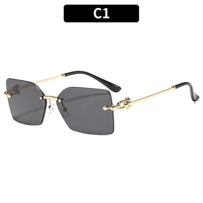 Trendy Stylish Square Metal Sunglasses UV400 Protection