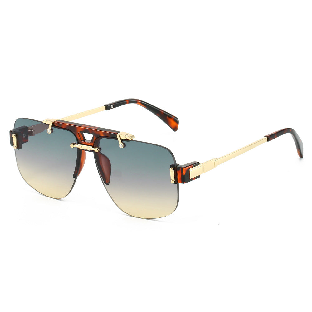 Fashion Half-Frame Square Sunglasses Stylish Design UV400 Protection