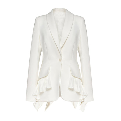 Chic Design Blazer For Women With Pleated Detailing