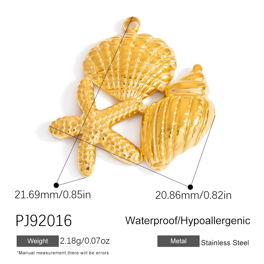 Stylish Ocean-Themed Stainless Steel DIY Pendant Heart Fish Charm