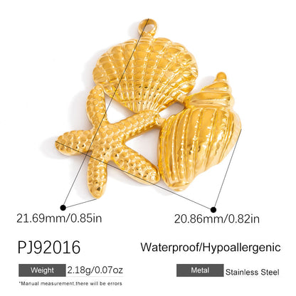 Stylish Ocean-Themed Stainless Steel DIY Pendant Heart Fish Charm