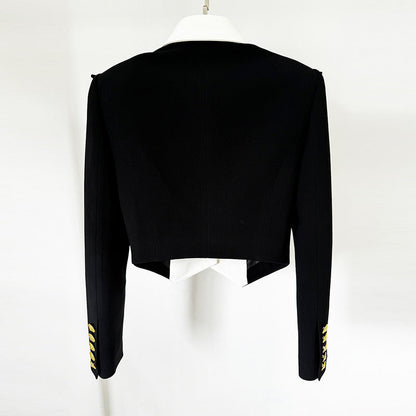 Color Block Tailored Short Jacket